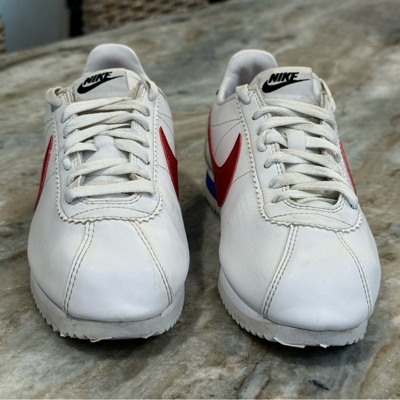 Women’s NIKE Cortez Classic leather red white & blue sneakers- Size 6 - Picture 8 of 11